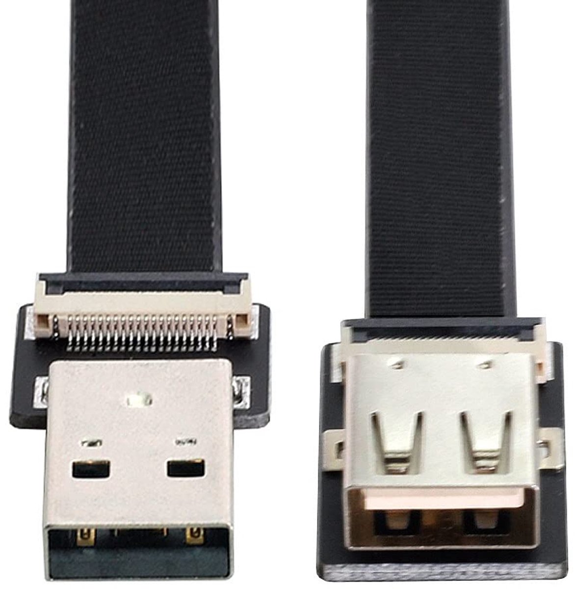 Cablecc USB 2.0 Type-A Male to Female Extension Data Flat Slim FPC Cable for FPV & Disk & Scanner & Printer 20cm - ShopVlot