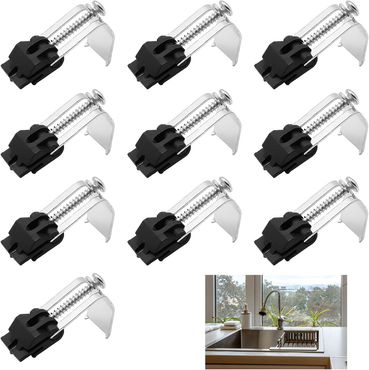Montageclips 10 stuks - Onderbouw spoelbak clips - Verstelbare hoek - Duurzaam voor keuken en badkamer - ShopVlot