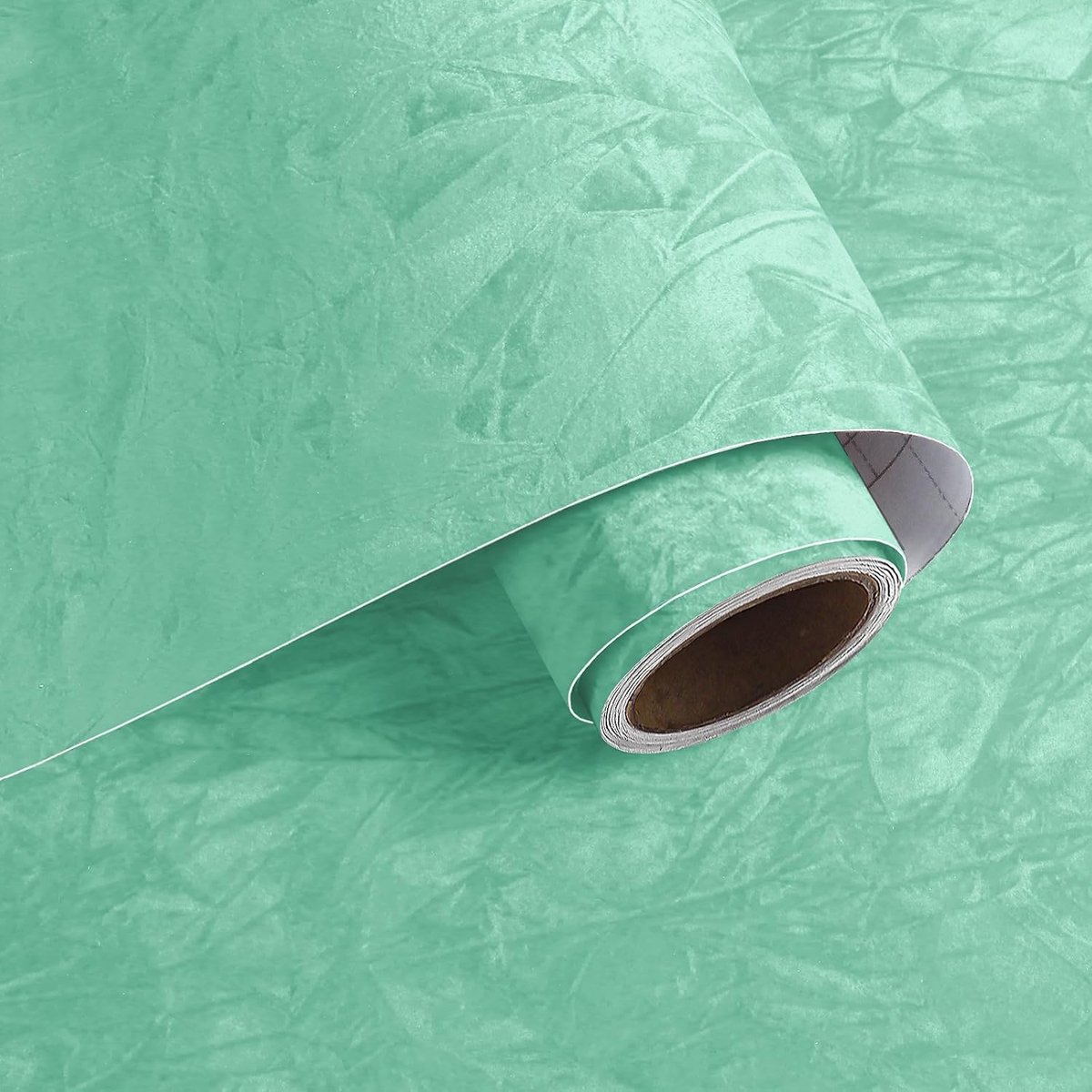 Behang zelfklevend 40cmx200cm - Mintgroen fluweel - Elegant en modern - Perfect voor meubels - ShopVlot