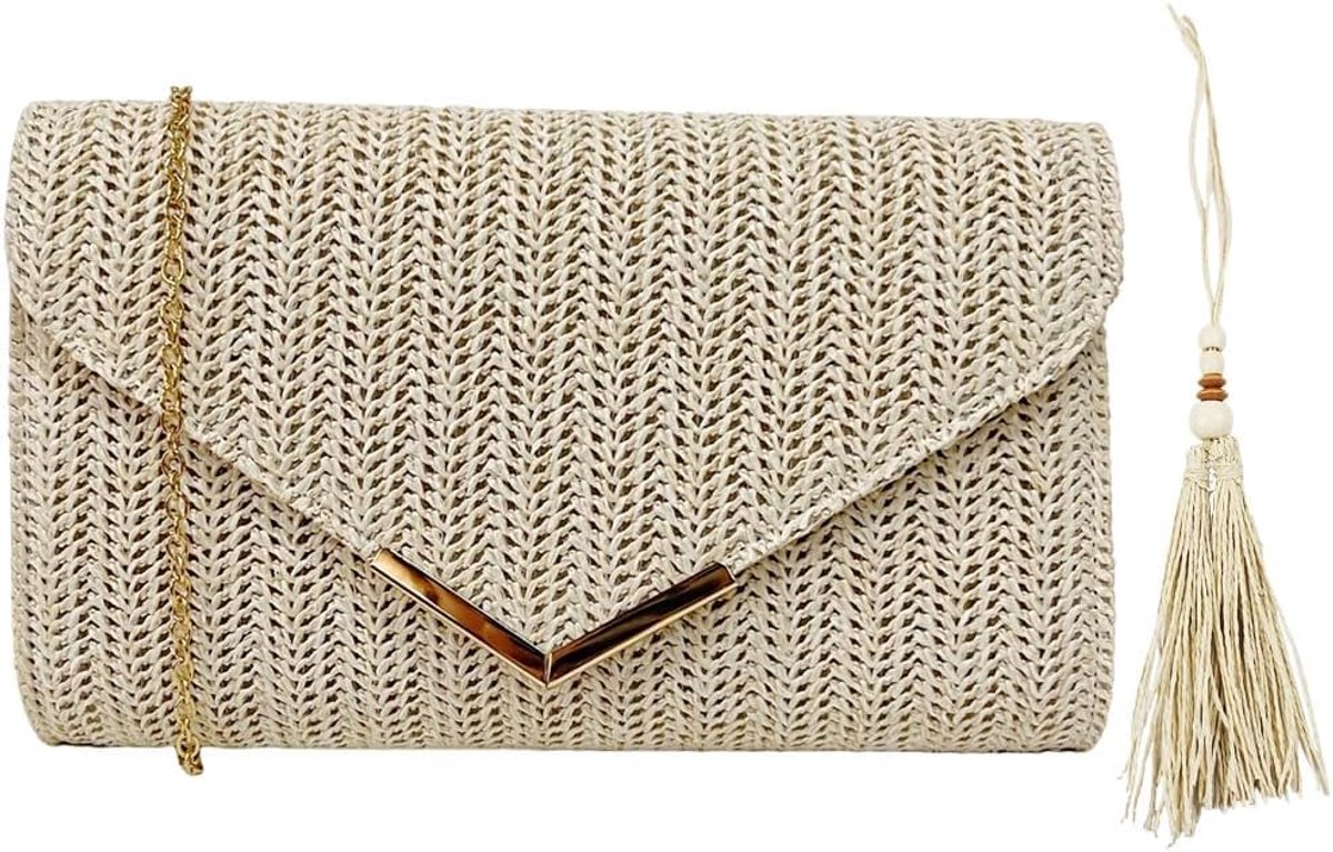 Schoudertas dames - gevlochten - boho clutch - perfect voor feest - ShopVlot