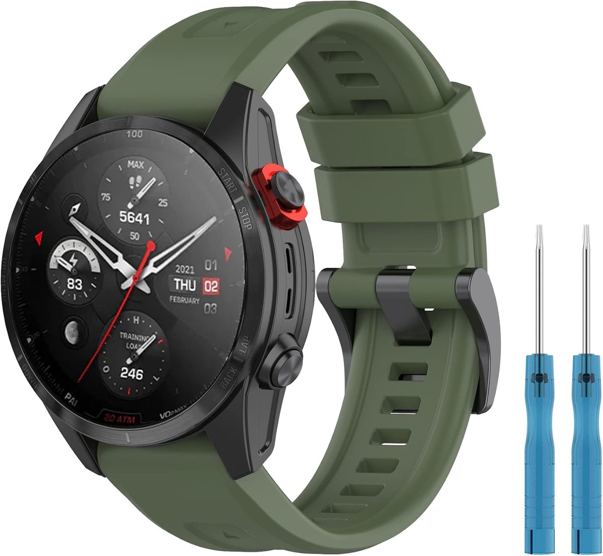 Horlogeband 22mm - Siliconen sportband - Waterdicht en huidvriendelijk - Geschikt voor Amazfit Falcon - ShopVlot