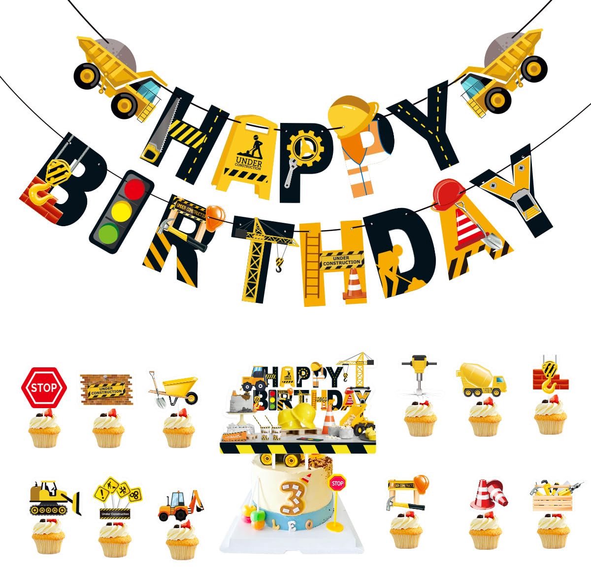 Happy Birthday Banner - 5 meter - papier - feestdecoratie voor verjaardagsfeest - ShopVlot