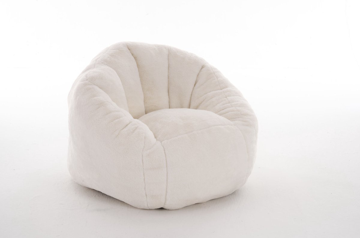 COVREO Zitzak 75x70x52 cm beige, polyester met rugleuning voor kinderen