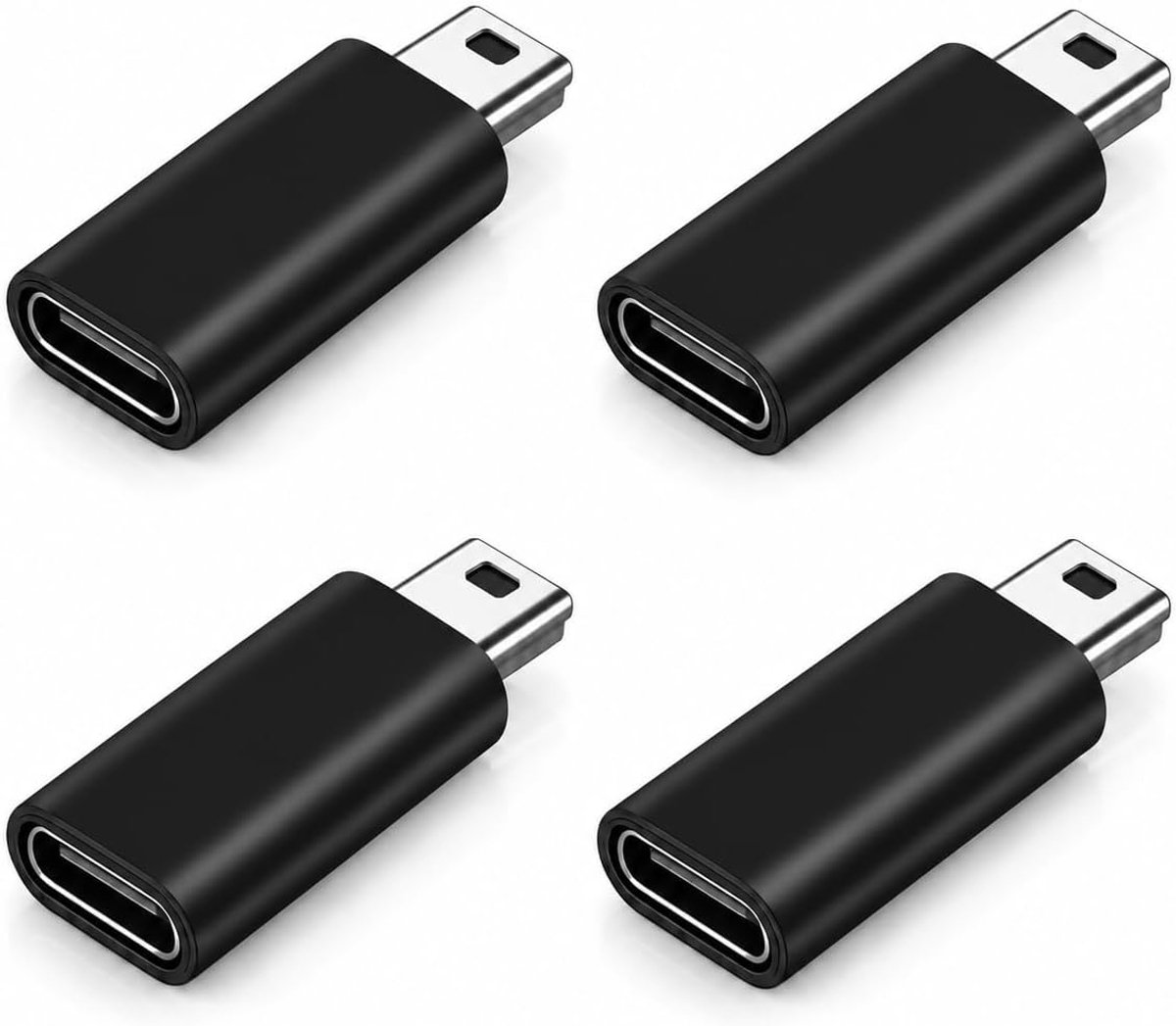 USB C naar Mini USB Adapter - 4 stuks - Opladen en dataoverdracht - Geschikt voor digitale apparaten - ShopVlot