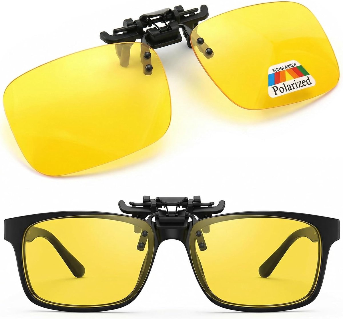 Nachtzicht bril clip-on 60 x 40 mm - gepolariseerd - anti-verblinding - veilig autorijden - ShopVlot