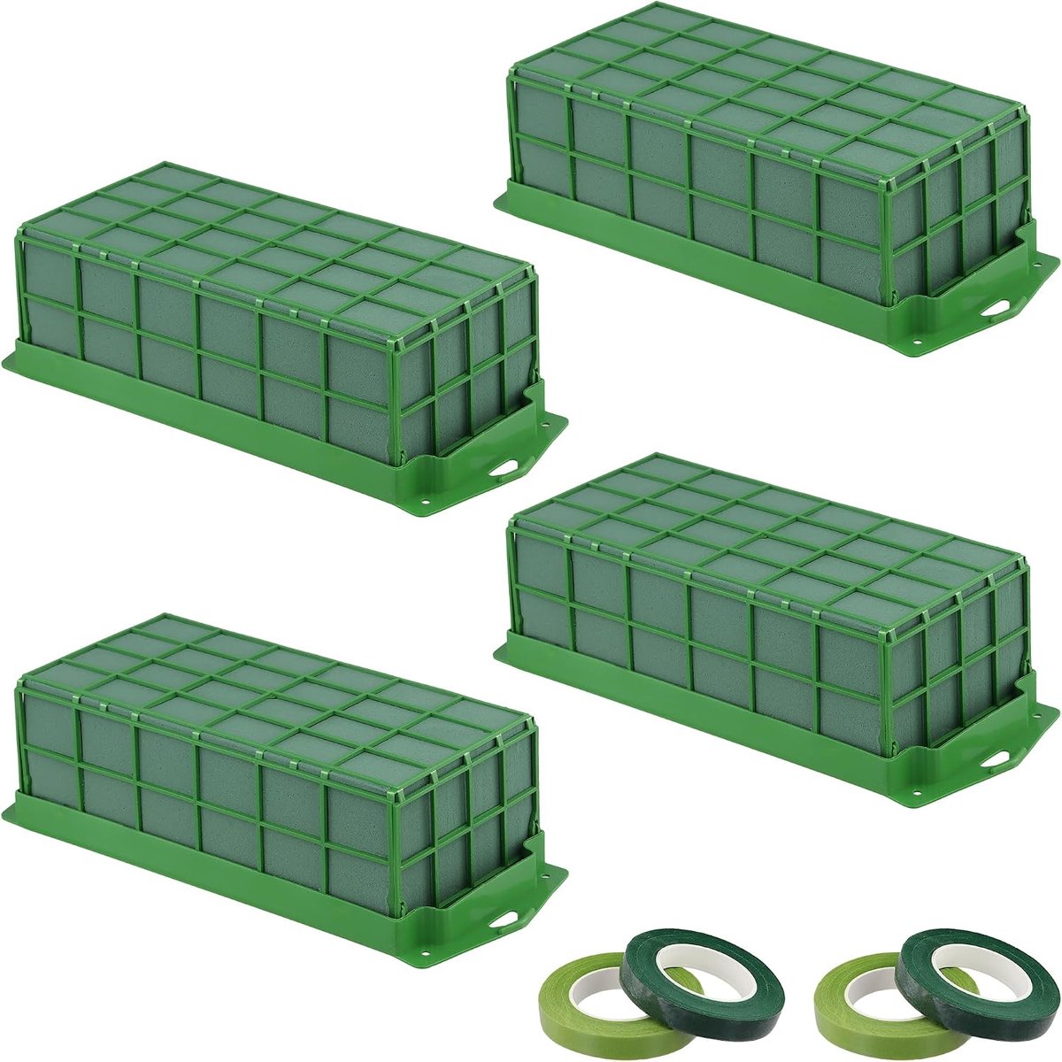 Bloemenschuimkooi set van 4 - Groen kunststof - Voor bloemstukken - Perfect voor bruiloften - ShopVlot
