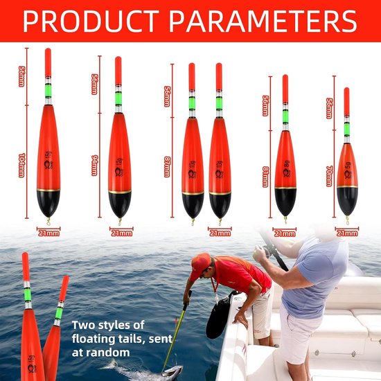 Zesdelige Drijvende Vissersset met Luminous Vloats van EVA-schuim - Perfect voor Snoek, Baars en Karper Visaccessoires — afbeelding 5
