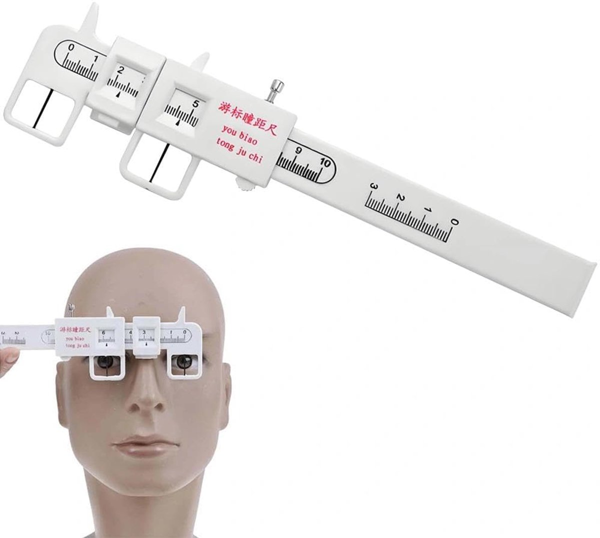 Pupilafstandmeter 50-70mm - Plastic optische caliper - Voor brillenafstelling - Eenvoudig thuis gebruik - ShopVlot