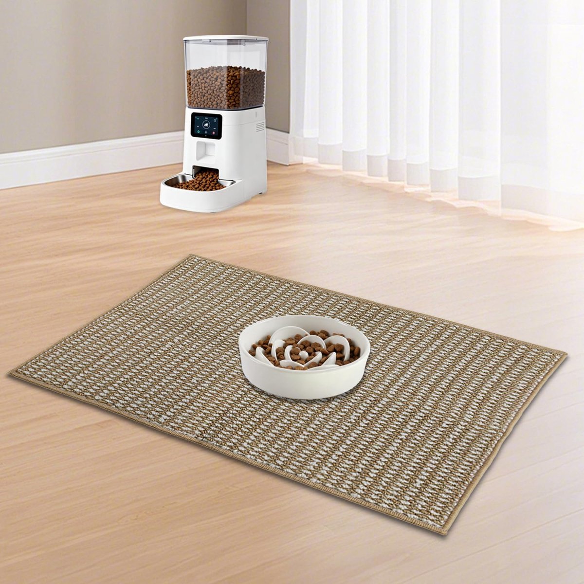 Hondenkom keramisch 21 cm - anti-schuifkom - met silicone mat - bevorderd langzamer eten - ShopVlot