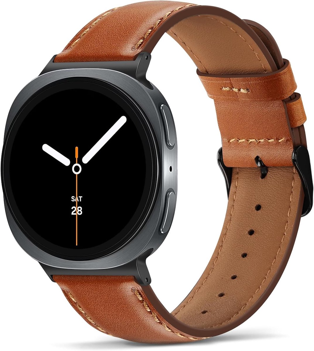 Horlogeband 40mm 44mm - Echt leer - Geschikt voor Galaxy Watch 8 en Classic 46mm - Stijlvol en comfortabel - ShopVlot