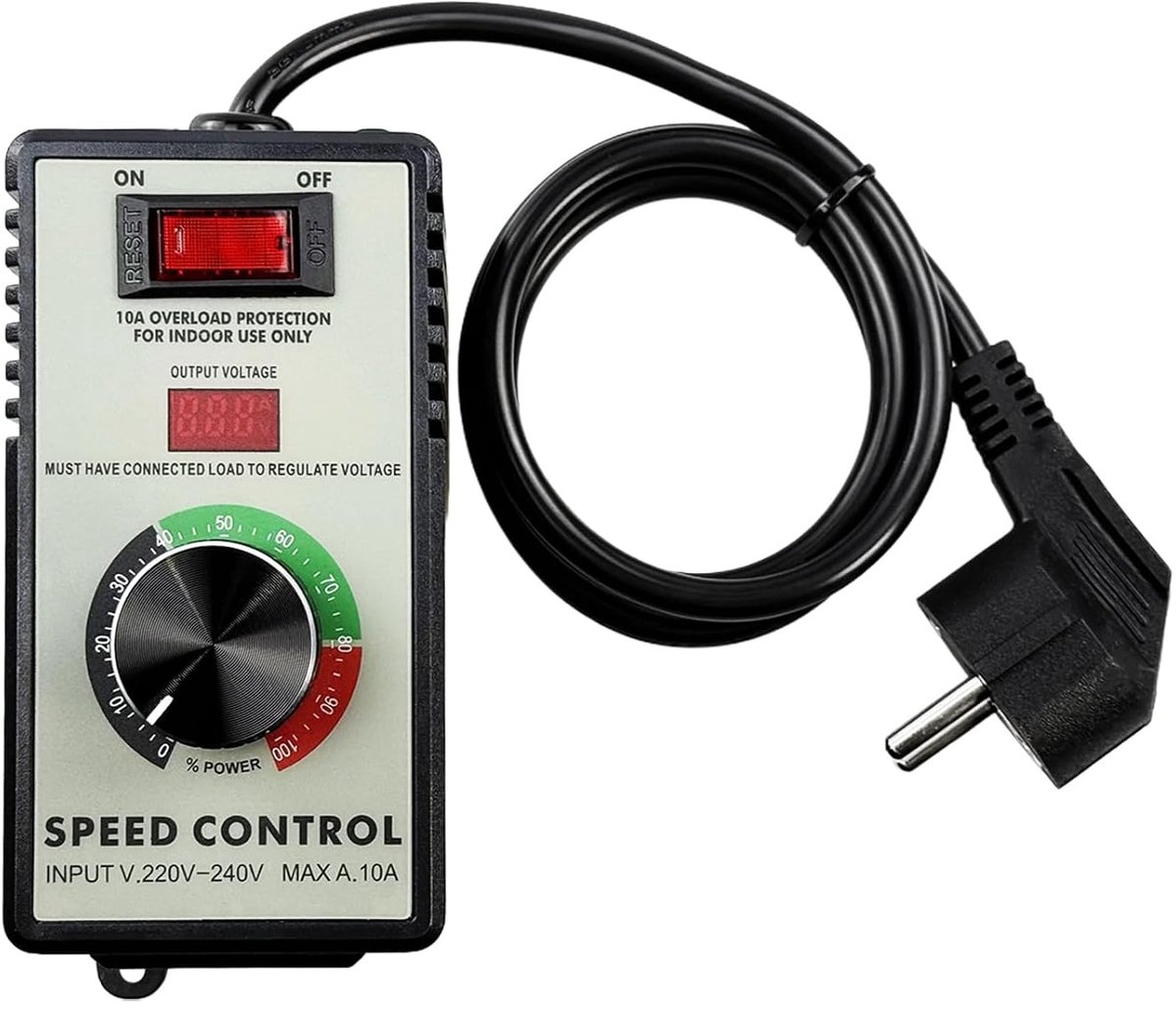 Motor snelheidsregelaar 4000 W - elektronische spanningsregelaar - variabele snelheid - ideaal voor ventilatoren - ShopVlot
