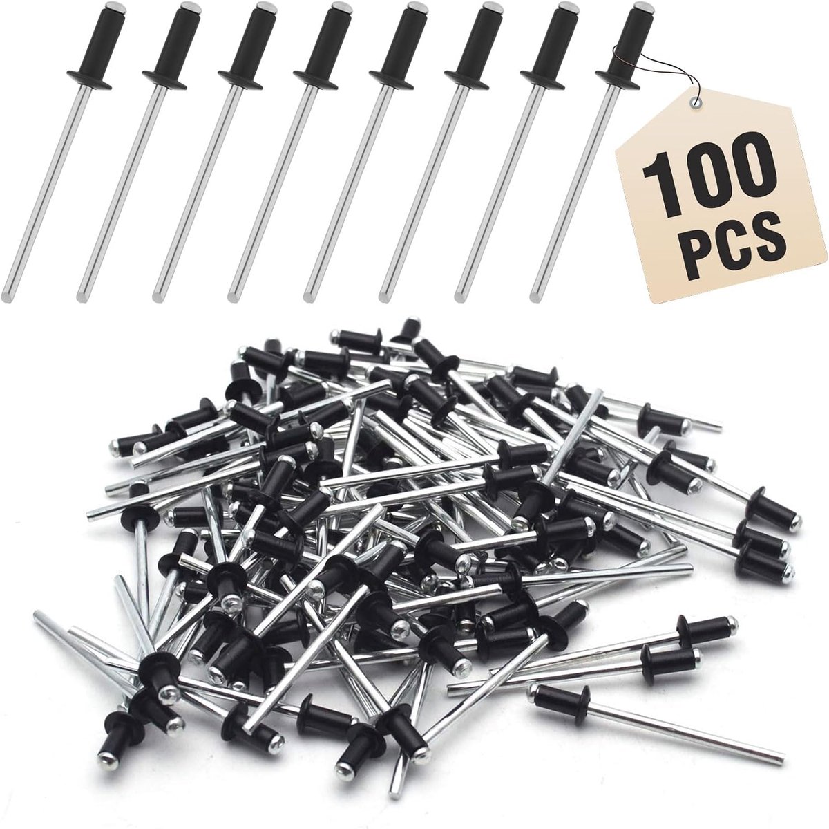 Blindnieten 4.8×12mm - Aluminium met grote flens - 100 stuks - Geschikt voor meubels en voertuigen - ShopVlot