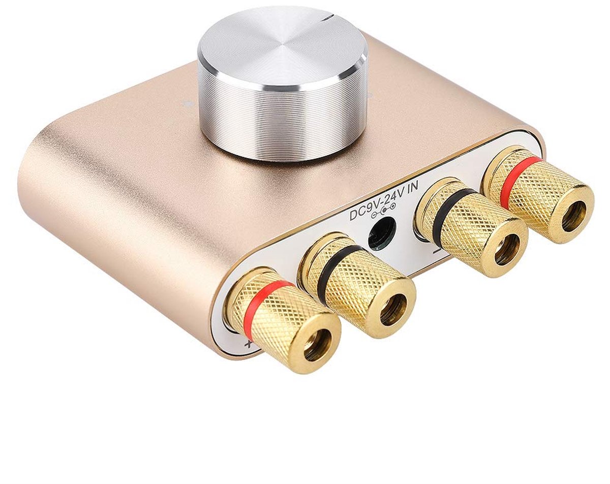 Mini Power Amplifier 100W - Bluetooth Stereo - Elegante gouden afwerking - Krachtige audio ervaring - ShopVlot