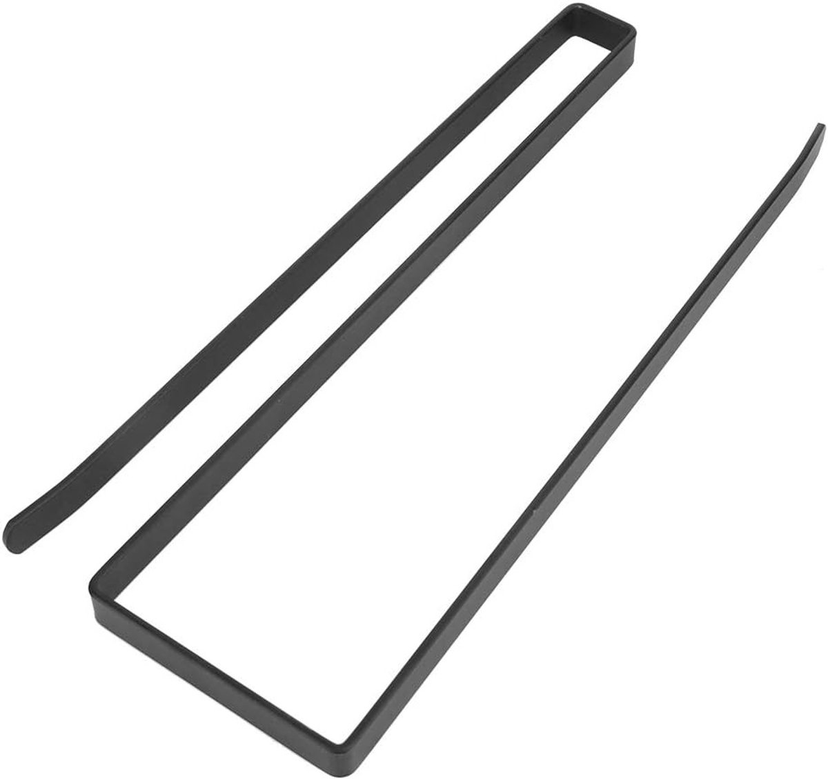 Praktische en stijlvolle houder voor keukenrollen, organizer voor papieren handdoeken, zwart staal, ideaal voor keuken en badkamer