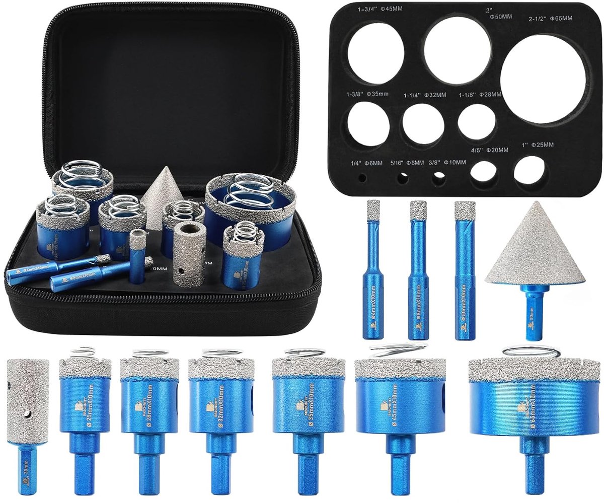 Diamant Tegel Boor Set 6-65mm - Keramiek en Graniet - Inclusief 20 Vinger Bits - Ideaal voor Precisieboringen - ShopVlot