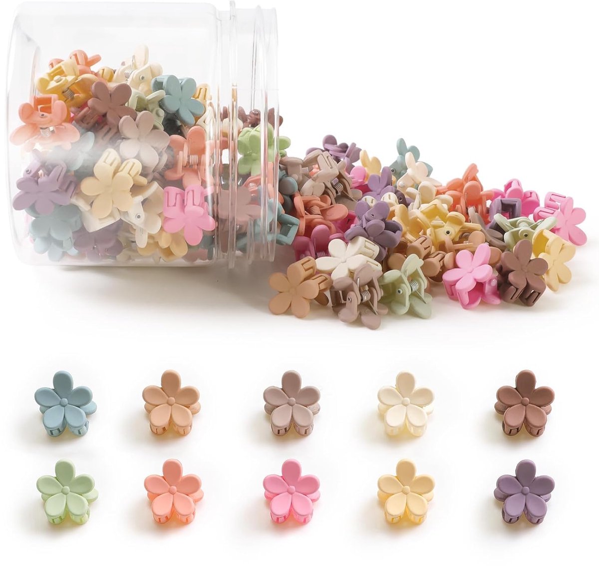 Haarspeldjes bloemen 100 stuks - Klein - Kleurig - Perfect voor haarstyling - ShopVlot