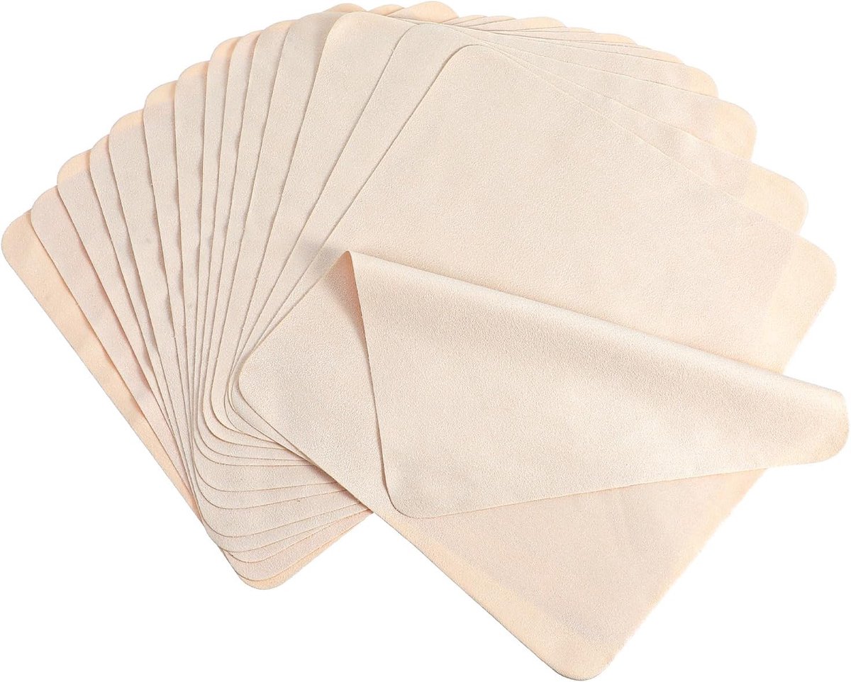 Suède doeken 20 x 20 cm - chamois lederen doek - hoge wateropname - ideaal voor autoverzorging - ShopVlot