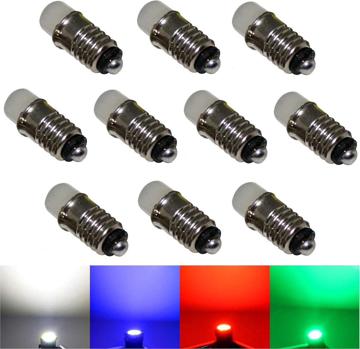 LED E5.5 lampen 12V - koud wit - blauw - groen - rood licht voor sfeer - ShopVlot