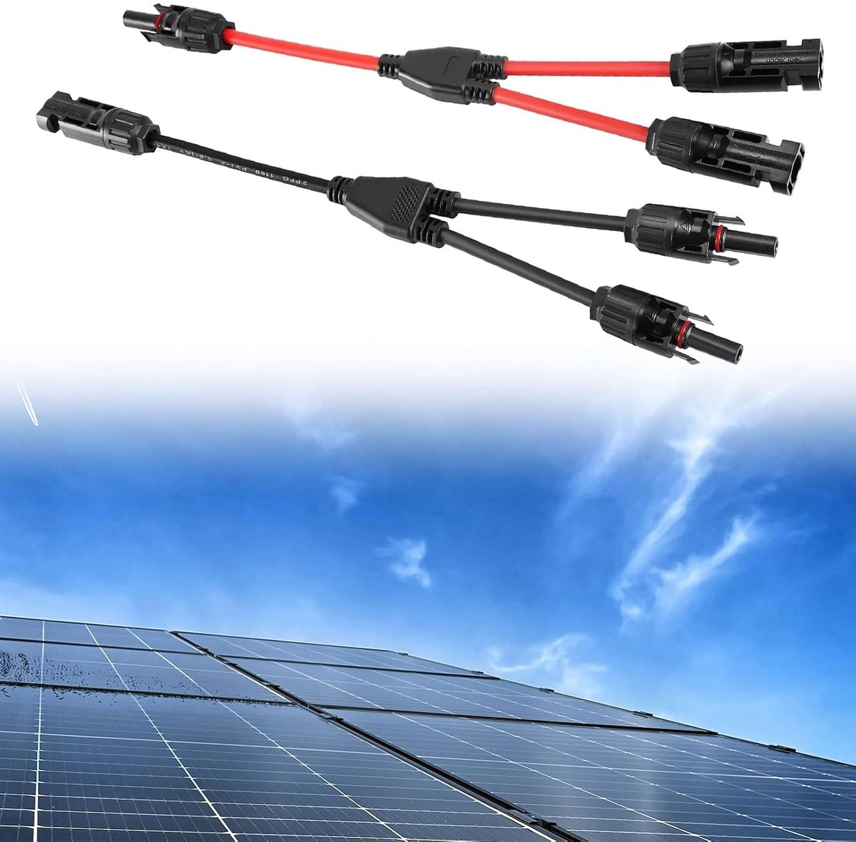 Solar kabel Y-splitter - duurzame PPO kunststof - 30A, DC1000V - ideaal voor zonnepaneleninstallatie - ShopVlot