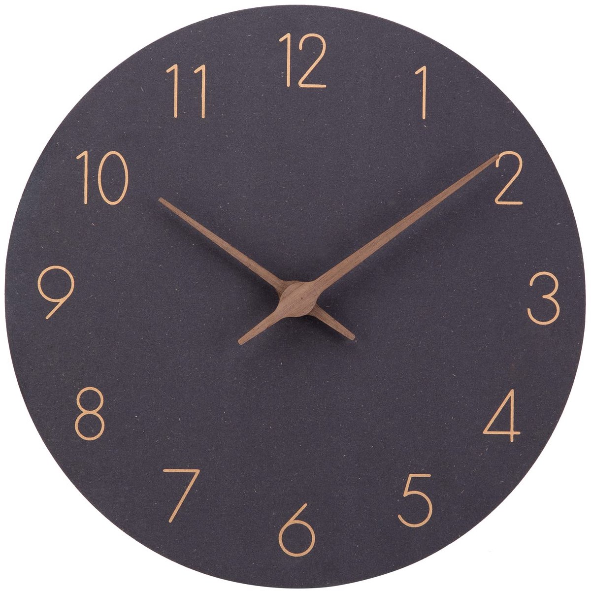 Stille Houten Wandklok 30 cm - Moderne Analoge Klok met Grote Duidelijke Cijfers - Geluidsloze Quartz Klok voor Woondecoratie - Decoratieve Klok voor Woonkamer, Keuken, Slaapkamer en Kantoor - Zwar