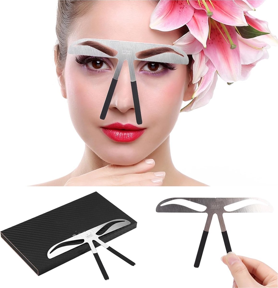Herbruikbare wenkbrauwsjablonen voor beginners, wenkbrauwtekenen, positionering en balans, DIY make-up hulpmiddelen en technieken