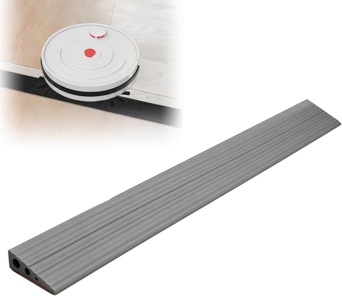 Deurdrempelhelling 100 x 6 x 2 cm - TPE - antislip oppervlak - ideaal voor robotstofzuiger - ShopVlot