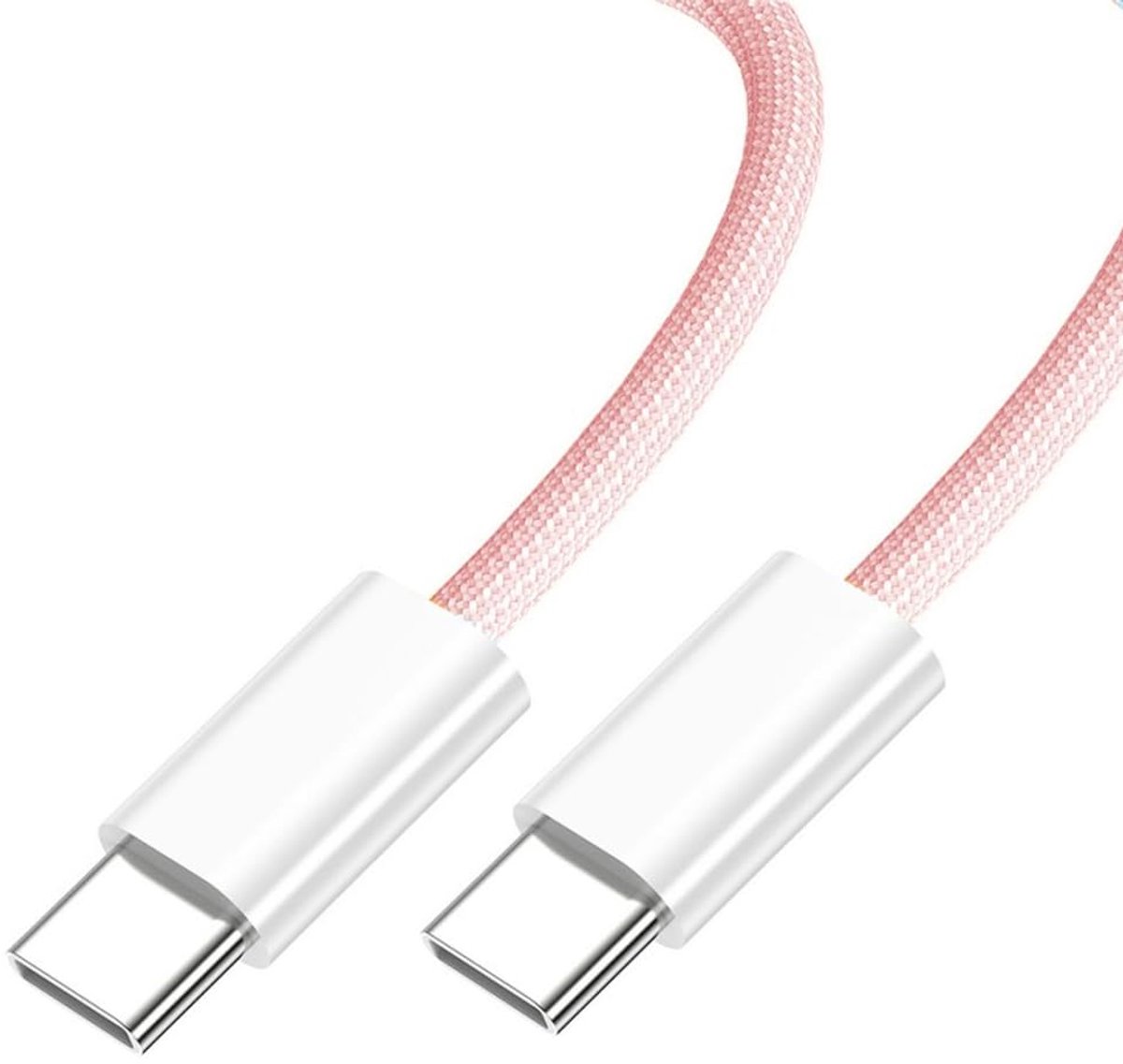 USB C Kabel 2m - Nylon gevlochten - 27W/65W PD snel opladen - Duurzaam en tangle-vrij - ShopVlot