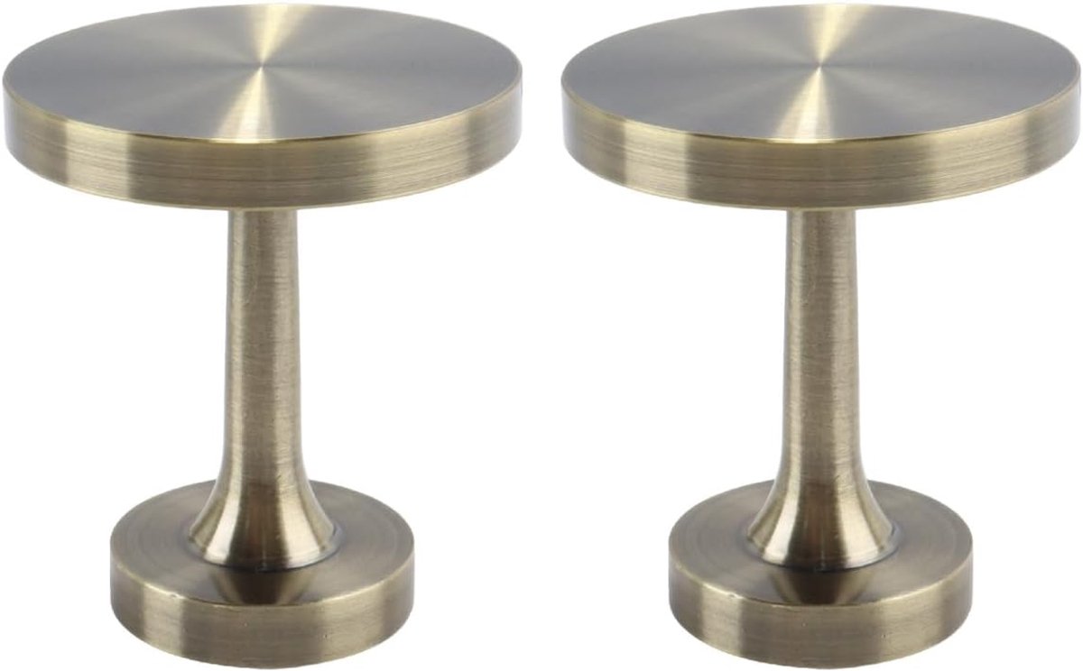 Gordijnsteunen 2 PCS Ronde Medaillon - Metalen Muursteunen - Brons - Stijlvolle gordijnhouders - ShopVlot