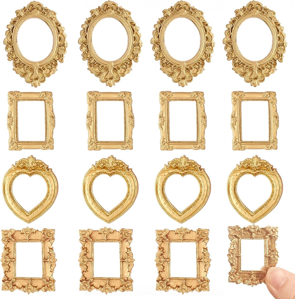 mini-fotolijsten 16 stuks - vintage - antieke uitstraling - perfect voor decoratie - ShopVlot