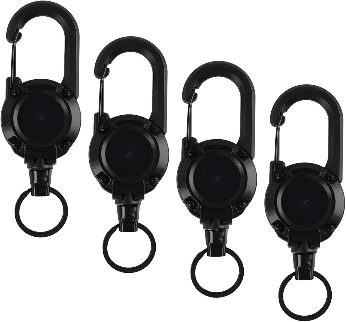 Haalbare Sleutelhangers 4 Stuks - 60cm Stalen Kabel - Robuuste Karabijnhaak - ShopVlot