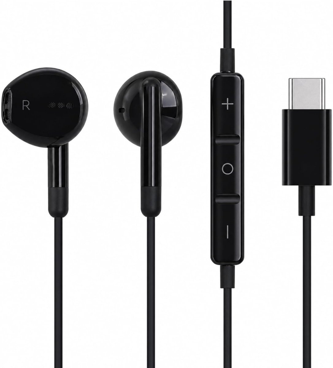bekabelde USB-C in-ear hoofdtelefoon - met microfoon - volumeregeling - uitstekende geluidsisolatie - ShopVlot