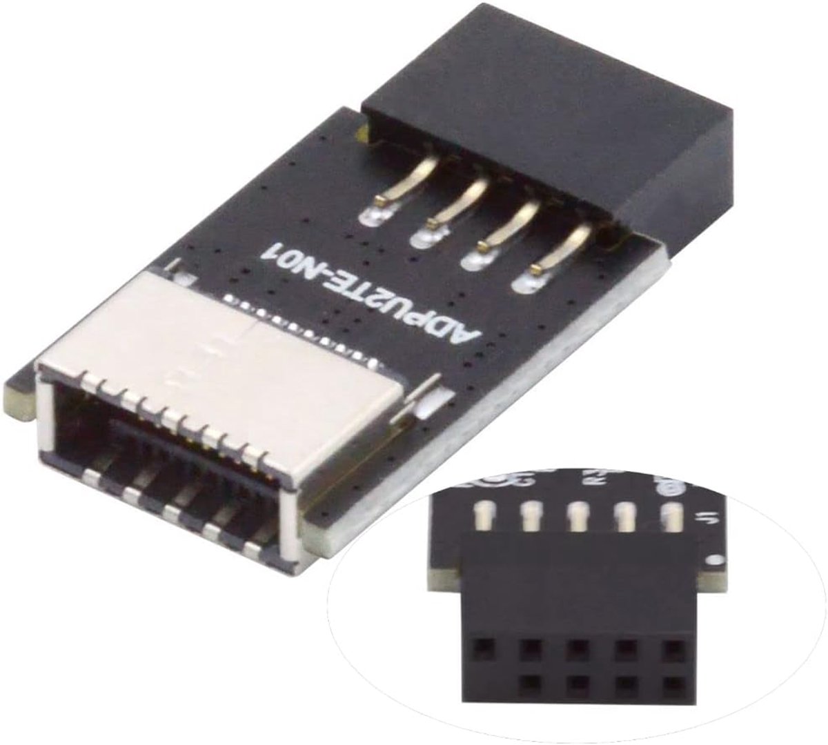 USB 2.0 naar USB 3.1 Type E Adapter - 9Pin Male naar Female - Frontpaneel aansluiting - Ideaal voor uitbreiding - ShopVlot