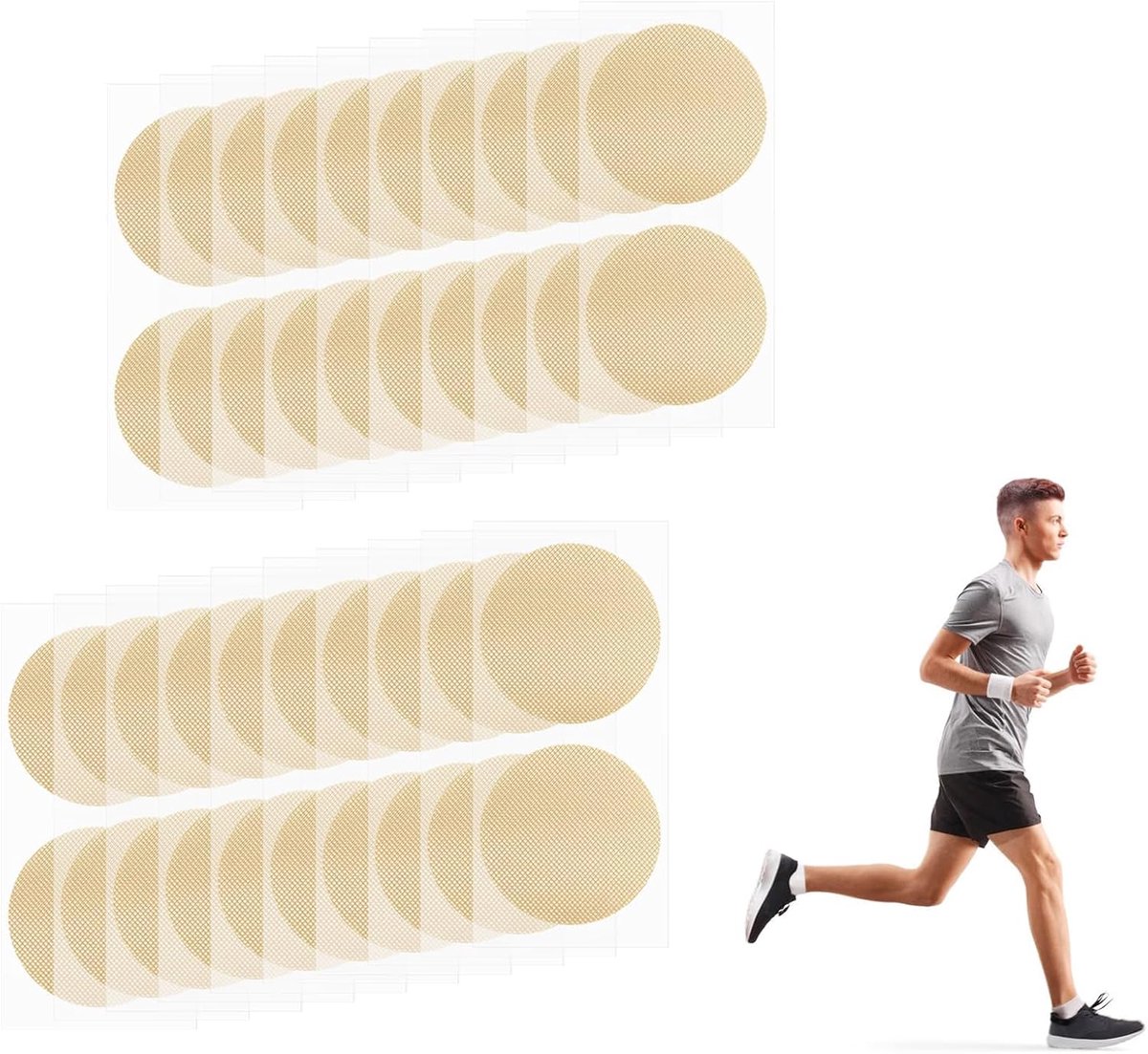 Tepelpads voor mannen, 150 paar zelfklevende tepelafdekkingen, zweetbestendig, ademende tepelpleisters voor - ShopVlot
