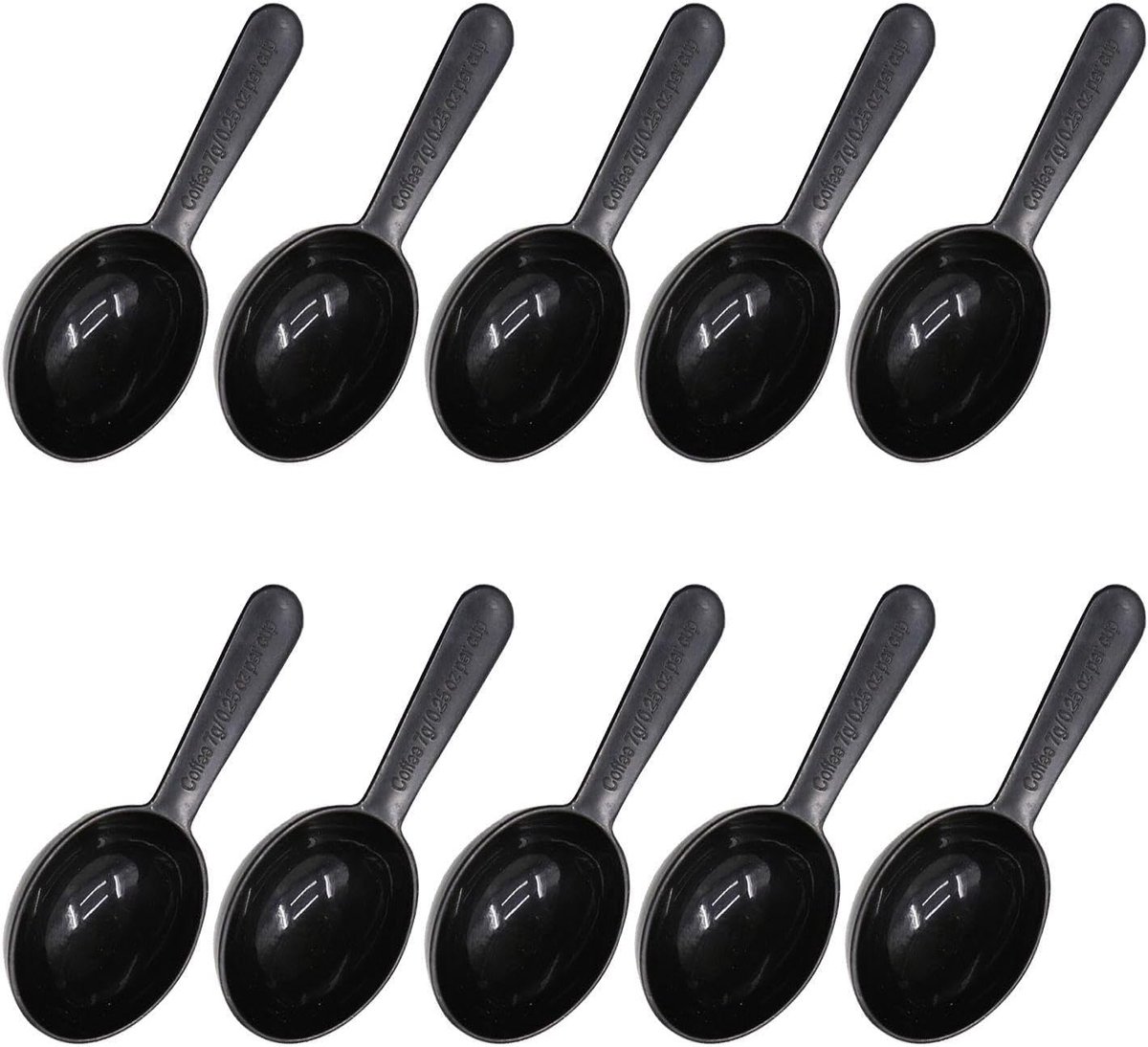 10 stuks-Koffiemaatlepel- Kunststof koffiemaatlepel - Koffieschep-Maatlepel voor koffiepoeder-eetlepels koffielepel-Voor gemalen koffie, bonen, losse thee- Herbruikbare -Koffielepels -Zwart-7g