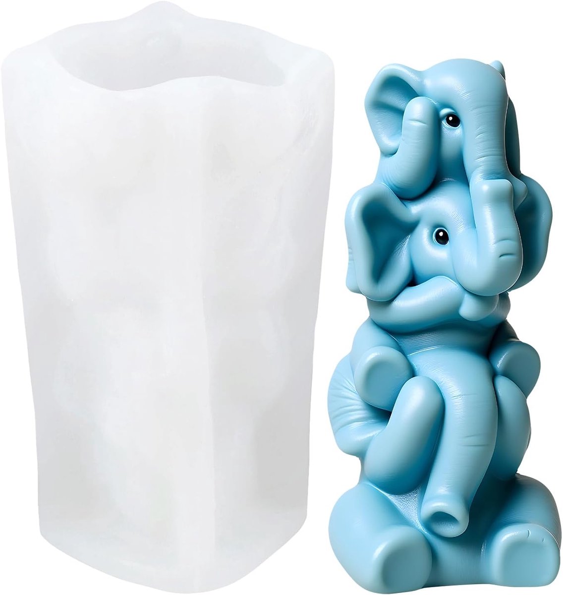 XIAOSHUI Elephant Candle Mould, Elephant Resin Mould, Silicone Moulds for Aromatherapy Making, Candles, Plaster, Clay - ShopVlot