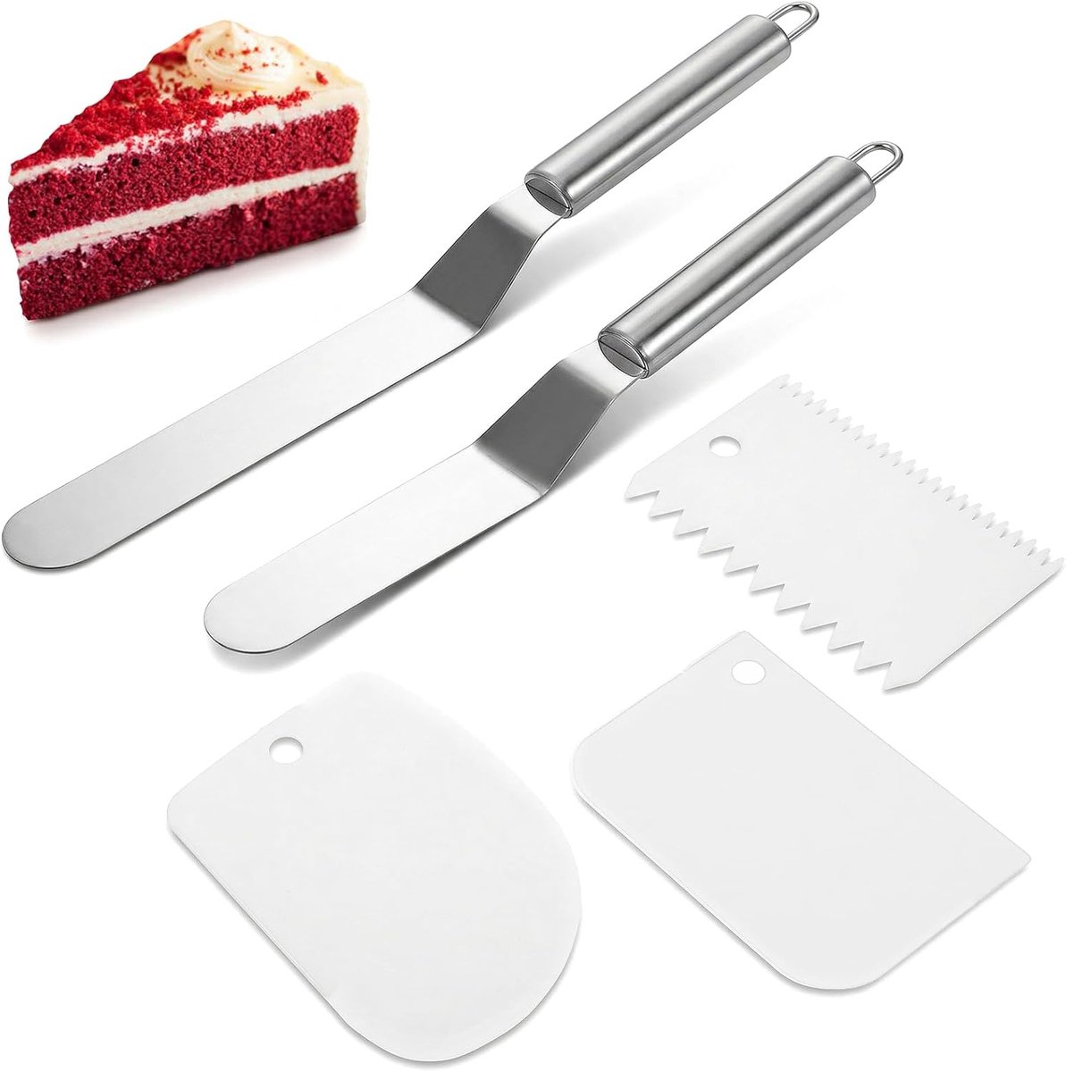Cake Knife, 3 Pieces, Professional Cake Spatulas, Corner Palette Cake 6 in, 8 in, Spatula Kitchen and 3 Pieces Cake - ShopVlot
