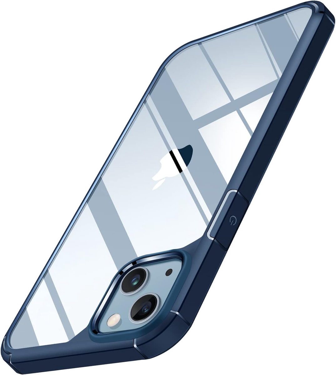TENDLIN Compatible with iPhone 14 Plus Case Crystal Clear Hard Back Soft Bumper Protective Case (Blue) - ShopVlot