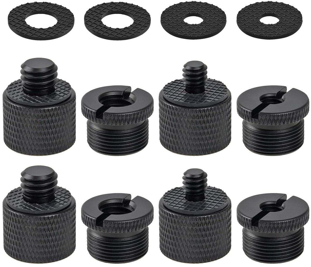 12pcs Microphone Screw Adapters, Threaded Adapter 5/8 Female to 3/8 Male and 3/8 Female on 5/8 Male and 5/8 Female on - ShopVlot