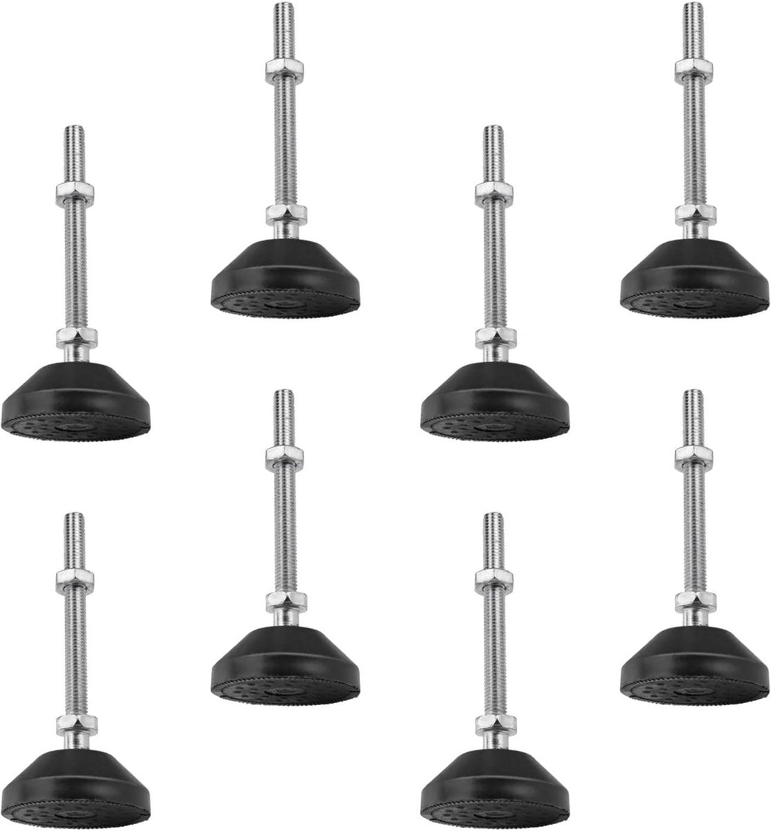 Pack of 8 M8 Adjustable Leveling Feet M8 x 80 Adjustable Leveling Legs with 50 mm Thickened Bottom, Adjustable Nylon - ShopVlot