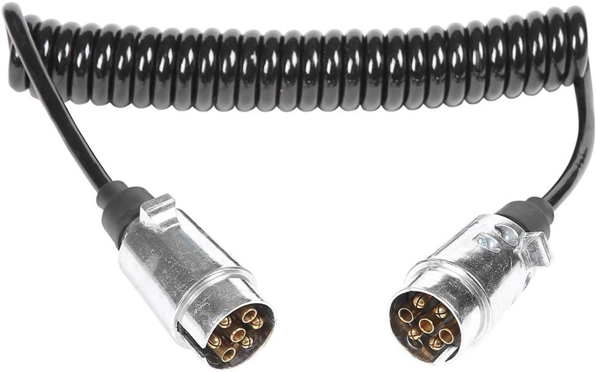AOHEWEI 7 Pin Metal Extension Cable 1.8 m Trailer Cable 7 Pin with Trailer Plug to Plug Aluminium Alloy 12V for - ShopVlot