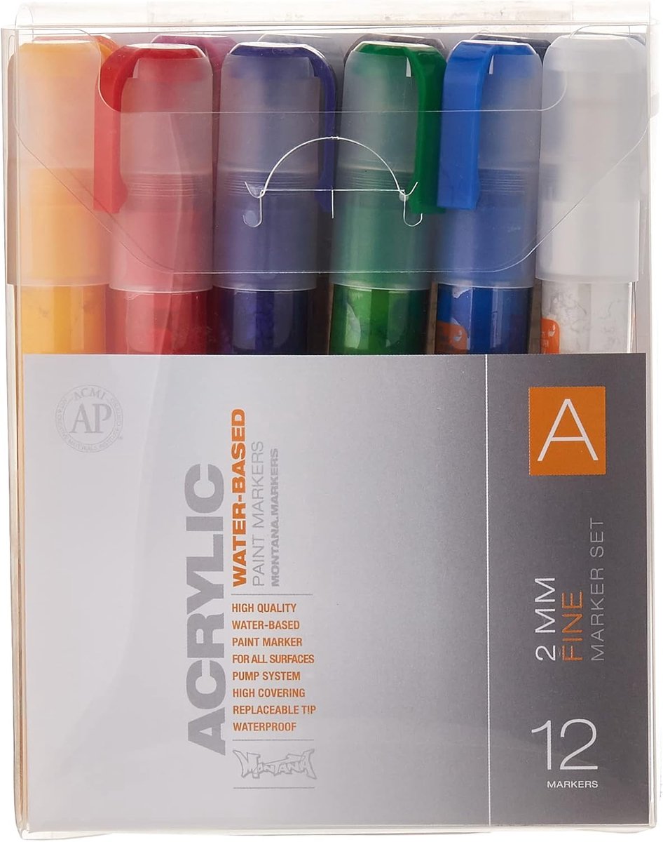 Montana Acrylic Marker 12er Set A 2mm - ShopVlot