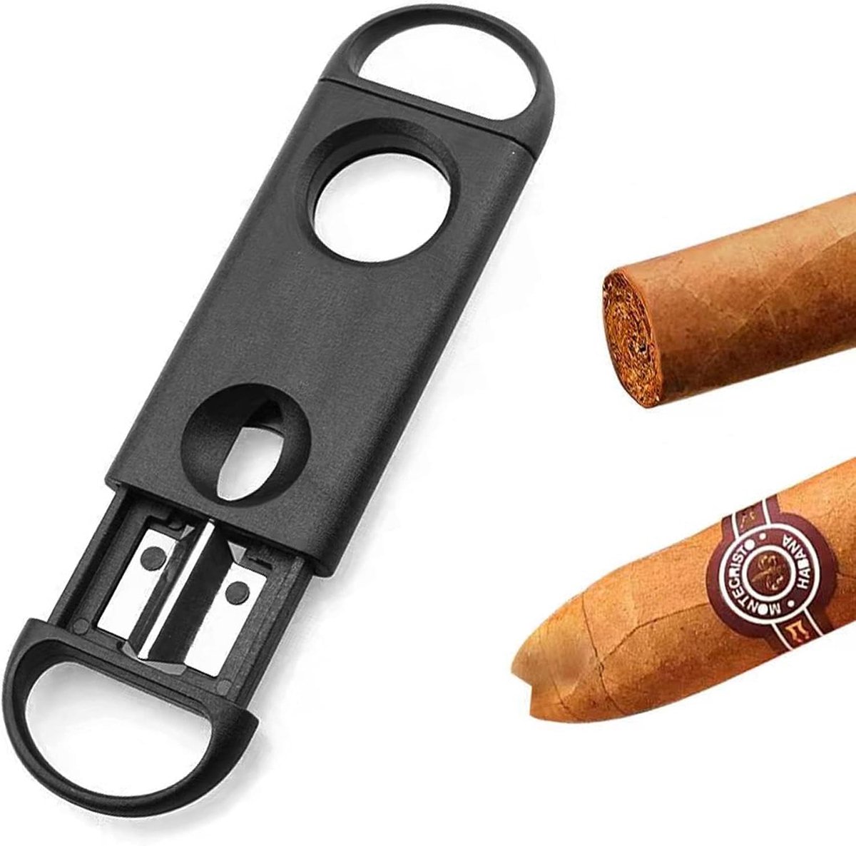 Black Cigar Cutter, Two Kinds of Knife Heads, Cigarette Cutter, V-Shaped Blade, Puerto Cuba V-Shaped Trimmer, Cigar - ShopVlot
