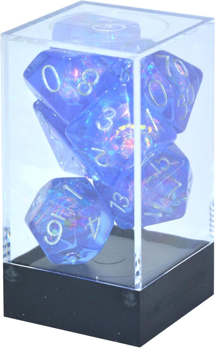 Dice set CandyPaper Blue 7 pieces - ShopVlot