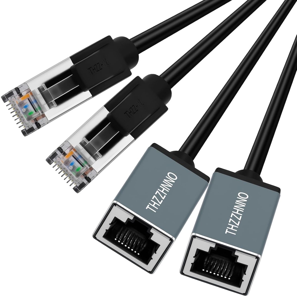 Ethernet Extension Cable 1M 2Pack, 1000Mbps RJ45 Male to Female LAN Cable, Fast Network Extender for PC, Router - ShopVlot