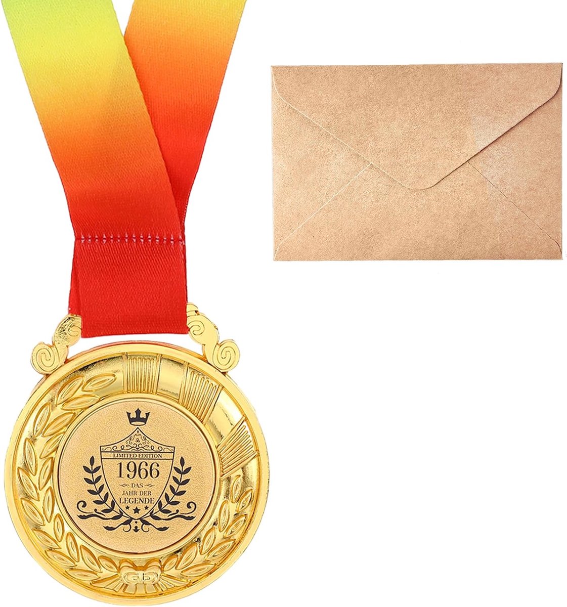 60ste verjaardag mannen cadeauset met medaille en verjaardagskaart 60 incl. envelop - ShopVlot