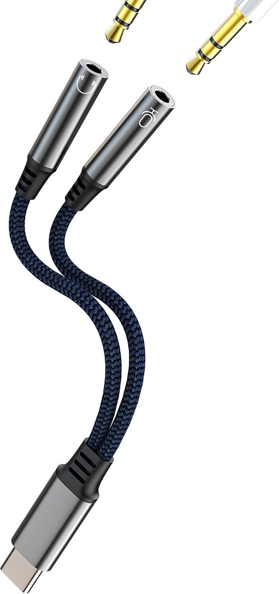 3,5 mm hoofdtelefoonadapter splitter USB C naar Aux audiokabel voor iPhone 17 16 15 Pro Max voor iPad compatibel met - ShopVlot