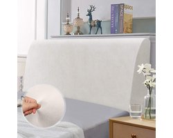 TAOCOCO Headboard Cover for Bed, Elastic Protection, Plain, White, 200-220 cm - ShopVlot