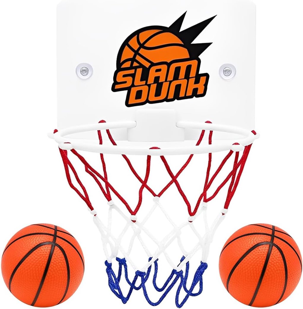 Indoor Basketbalring,met Zuignap en Opblaaspomp,Mini Basketbal,Mini Basket voor Kamer,Geen Stoten Nodig,Dubbele Haak - ShopVlot