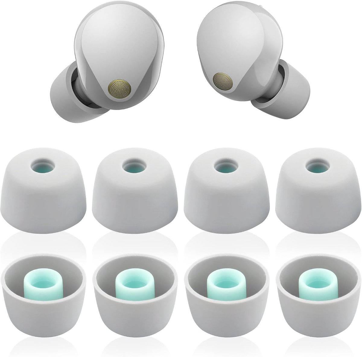 4 Pairs 1000XM5 Silicone Earbuds Earphone Tips Replacement Compatible with Sony WF-1000XM5, WF-1000XM4 Soft Silicone - ShopVlot