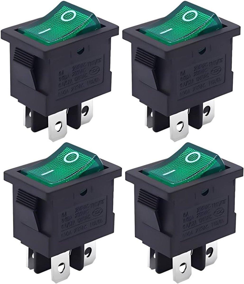 Mini Toggle Switch, 4 On/Off Switches, 2 Levels, 16A, 250V, for Car, Boat and Home Appliances - ShopVlot